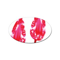 A Pair Of Red Leaves On A Black Background Sticker Oval (100 Pack)