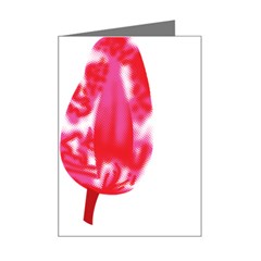 A Pair Of Red Leaves On A Black Background Mini Greeting Card