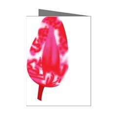 A Pair Of Red Leaves On A Black Background Mini Greeting Cards (pkg Of 8)