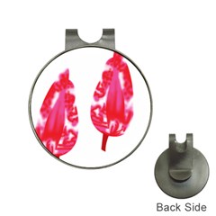 A Pair Of Red Leaves On A Black Background Hat Clips With Golf Markers