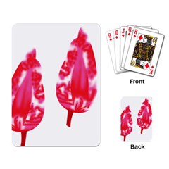 A Pair Of Red Leaves On A Black Background Playing Cards Single Design (rectangle)