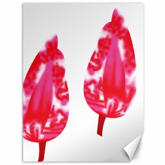 A Pair Of Red Leaves On A Black Background Canvas 36  X 48 