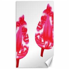 A Pair Of Red Leaves On A Black Background Canvas 40  X 72 