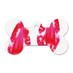 A Pair Of Red Leaves On A Black Background Dog Tag Bone (two Sides)