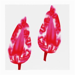 A Pair Of Red Leaves On A Black Background Medium Glasses Cloth