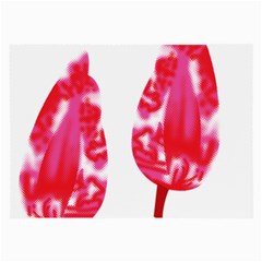 A Pair Of Red Leaves On A Black Background Large Glasses Cloth