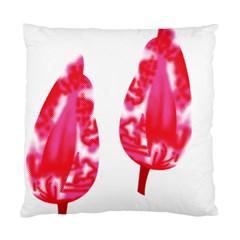 A Pair Of Red Leaves On A Black Background Standard Cushion Case (one Side)