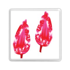 A Pair Of Red Leaves On A Black Background Memory Card Reader (square)