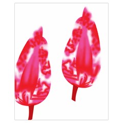 A Pair Of Red Leaves On A Black Background Drawstring Bag (small)