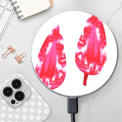 A Pair Of Red Leaves On A Black Background Wireless Fast Charger(white)