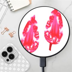 A Pair Of Red Leaves On A Black Background Wireless Fast Charger(black)