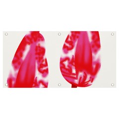 A Pair Of Red Leaves On A Black Background Banner And Sign 4  X 2  by catchydesignhill