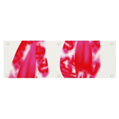 A Pair Of Red Leaves On A Black Background Banner And Sign 6  X 2  by catchydesignhill