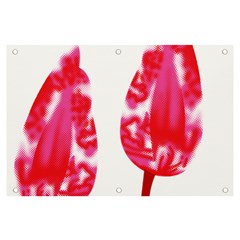 A Pair Of Red Leaves On A Black Background Banner And Sign 6  X 4  by catchydesignhill