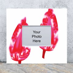 A Pair Of Red Leaves On A Black Background White Wall Photo Frame 5  X 7 