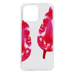 A Pair Of Red Leaves On A Black Background Iphone 14 Pro Max Tpu Uv Print Case