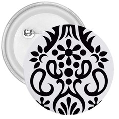 A Black And White Image Of An Ornate Design 3  Buttons by catchydesignhill