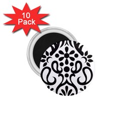 A Black And White Image Of An Ornate Design 1 75  Magnets (10 Pack)  by catchydesignhill