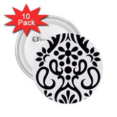 A Black And White Image Of An Ornate Design 2 25  Buttons (10 Pack)  by catchydesignhill