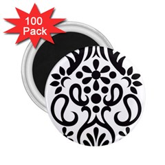 A Black And White Image Of An Ornate Design 2 25  Magnets (100 Pack) 