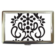 A Black And White Image Of An Ornate Design Cigarette Money Case by catchydesignhill