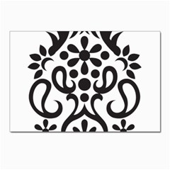 A Black And White Image Of An Ornate Design Postcard 4 x 6  (pkg Of 10)