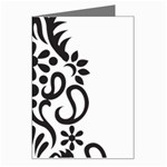 A Black And White Image Of An Ornate Design Greeting Card Left