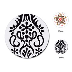 A Black And White Image Of An Ornate Design Playing Cards Single Design (round)