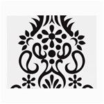 A Black And White Image Of An Ornate Design Small Glasses Cloth (2 Sides) Front