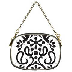 A Black And White Image Of An Ornate Design Chain Purse (two Sides)