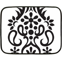 A Black And White Image Of An Ornate Design Fleece Blanket (mini)