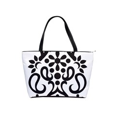 A Black And White Image Of An Ornate Design Classic Shoulder Handbag