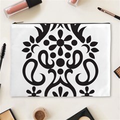 A Black And White Image Of An Ornate Design Cosmetic Bag (xl)