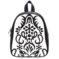 A Black And White Image Of An Ornate Design School Bag (small)