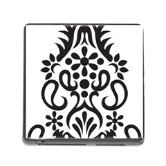 A Black And White Image Of An Ornate Design Memory Card Reader (square 5 Slot) by catchydesignhill