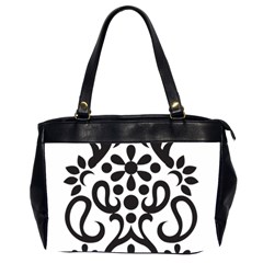 A Black And White Image Of An Ornate Design Oversize Office Handbag (2 Sides) by catchydesignhill