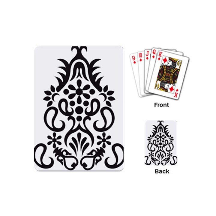 A Black And White Image Of An Ornate Design Playing Cards Single Design (Mini)