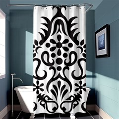 A Black And White Image Of An Ornate Design Shower Curtain 36  X 72  (stall) 