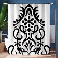 A Black And White Image Of An Ornate Design Shower Curtain 60  X 72  (medium) 