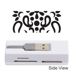 A Black And White Image Of An Ornate Design Memory Card Reader (stick) by catchydesignhill