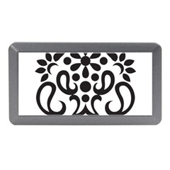 A Black And White Image Of An Ornate Design Memory Card Reader (mini) by catchydesignhill