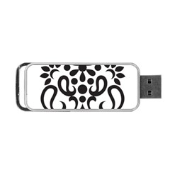 A Black And White Image Of An Ornate Design Portable Usb Flash (one Side)