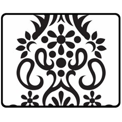 A Black And White Image Of An Ornate Design Two Sides Fleece Blanket (medium)