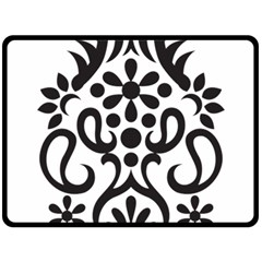 A Black And White Image Of An Ornate Design Two Sides Fleece Blanket (large)