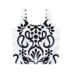 A Black And White Image Of An Ornate Design Full Print Recycle Bag (m) by catchydesignhill