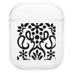 A Black And White Image Of An Ornate Design Soft Tpu Airpods 1/2 Case