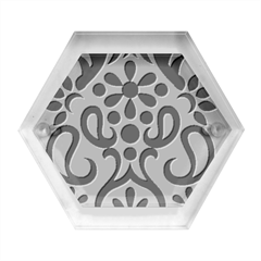 A Black And White Image Of An Ornate Design Hexagon Wood Jewelry Box by catchydesignhill