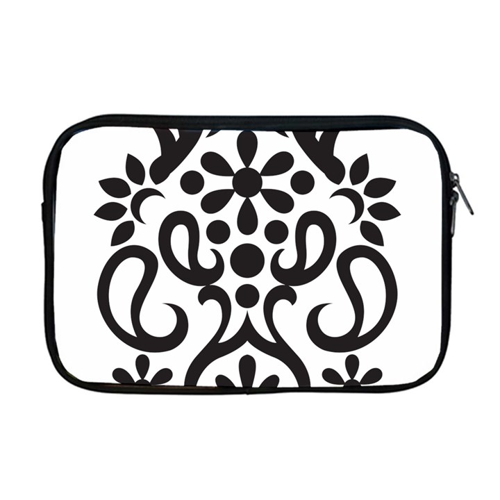 A Black And White Image Of An Ornate Design Apple MacBook Pro 17  Zipper Case