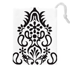 A Black And White Image Of An Ornate Design Drawstring Pouch (5xl)