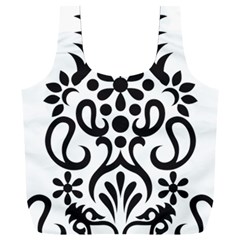 A Black And White Image Of An Ornate Design Full Print Recycle Bag (xxl)